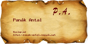 Panák Antal névjegykártya